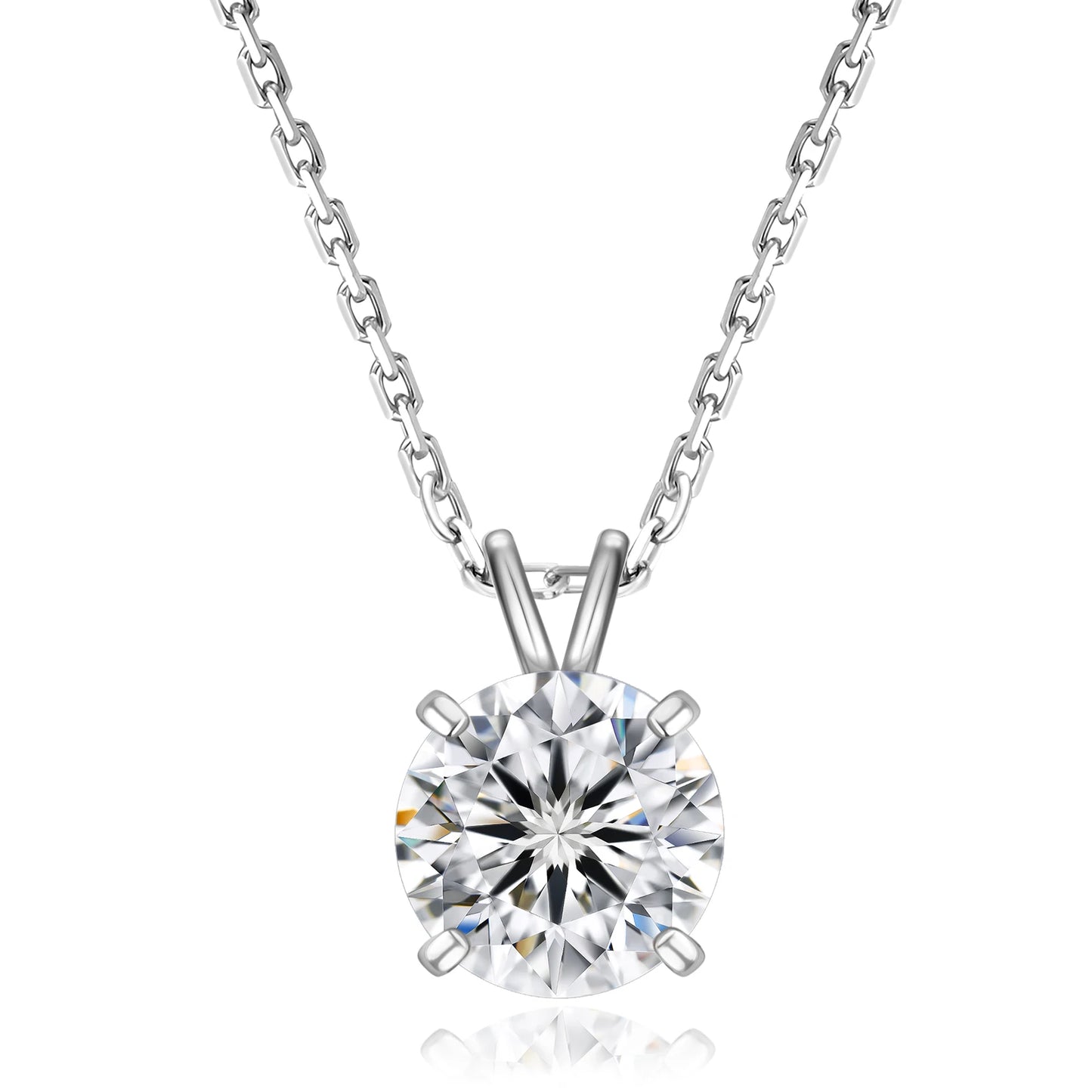Aurellia Jewelry™ 1.0CT VVS Love Heart Moissanite Pendant Necklace – 925 Sterling Silver