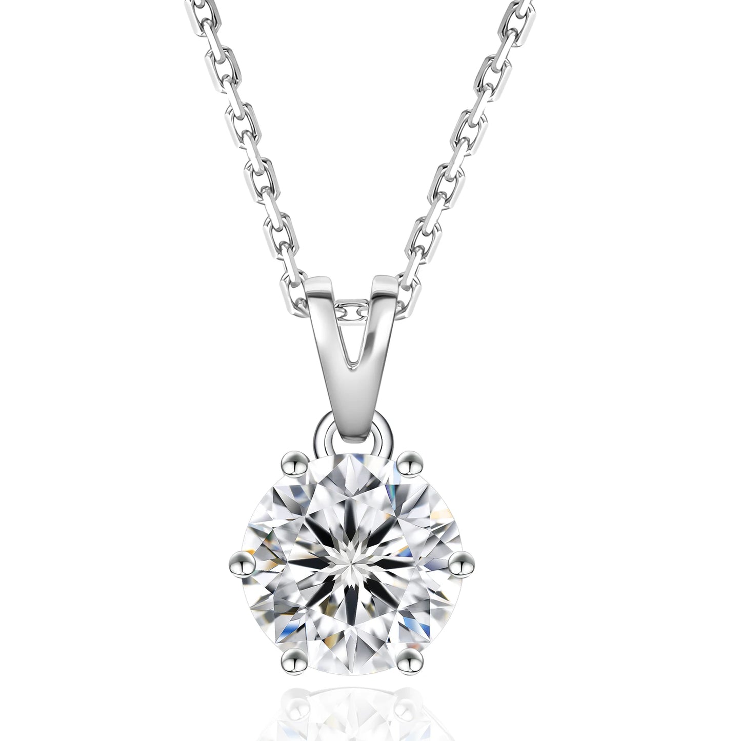 Aurellia Jewelry™ 1.0CT VVS Love Heart Moissanite Pendant Necklace – 925 Sterling Silver