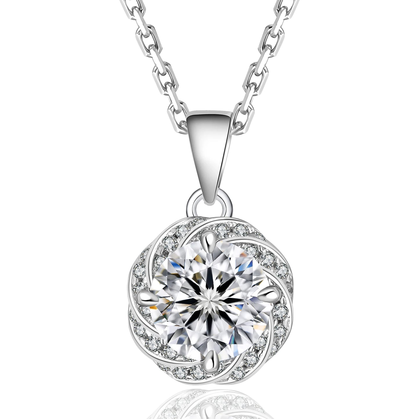 Aurellia Jewelry™ 1.0CT VVS Love Heart Moissanite Pendant Necklace – 925 Sterling Silver