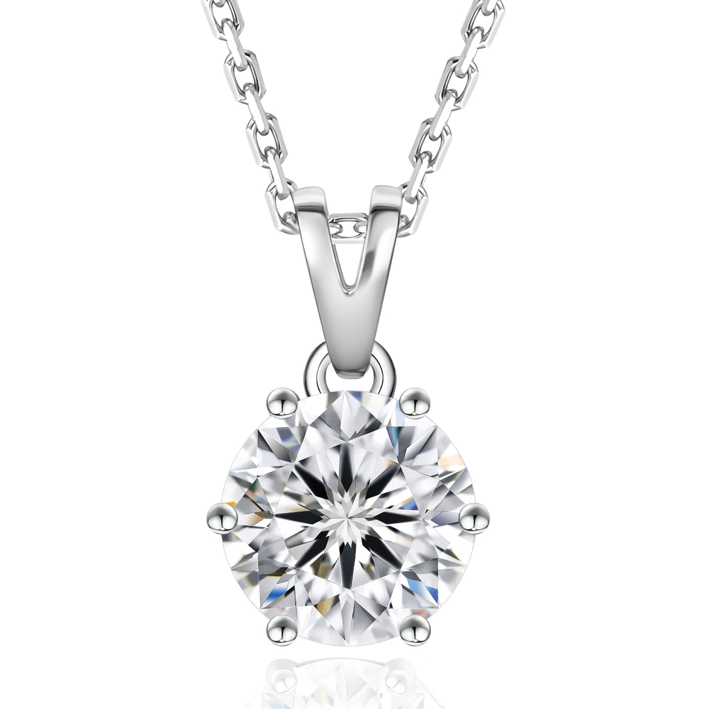 Aurellia Jewelry™ 1.0CT VVS Love Heart Moissanite Pendant Necklace – 925 Sterling Silver