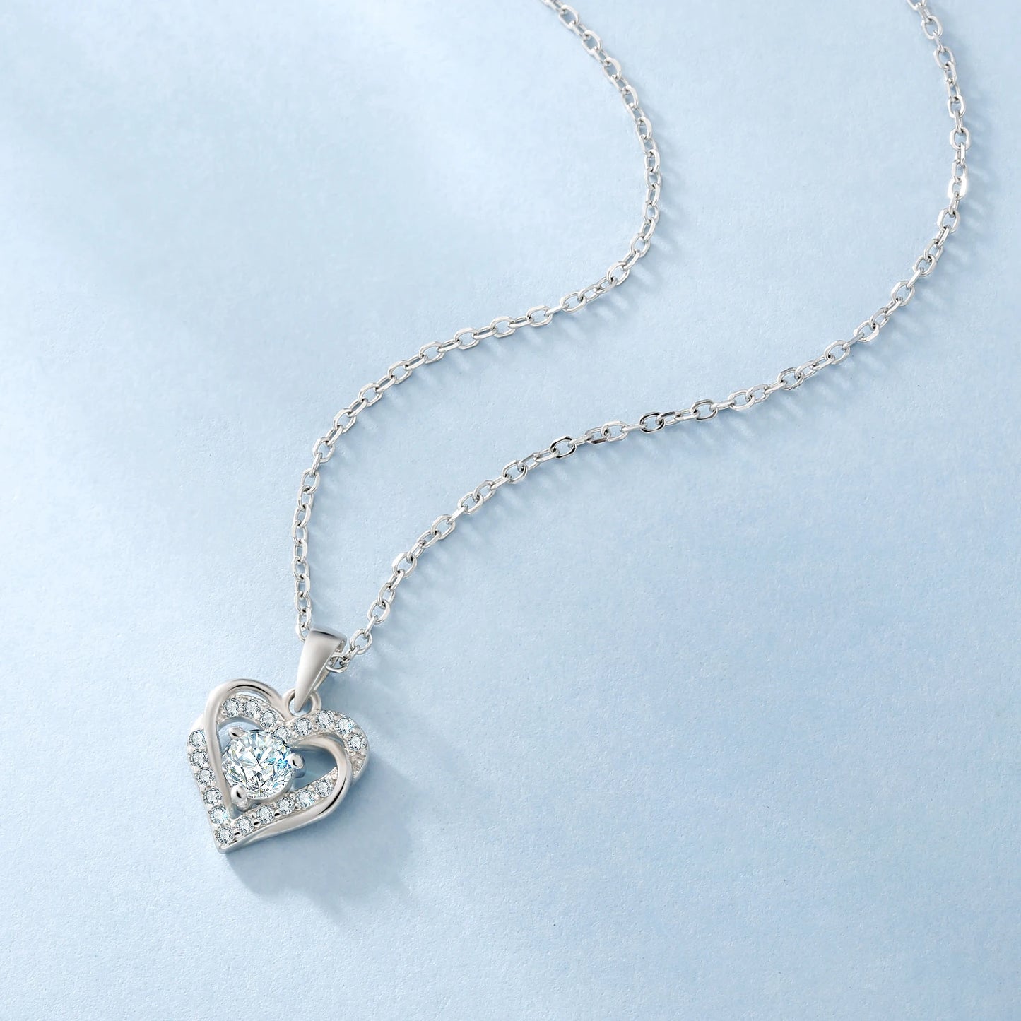 Aurellia Jewelry™ 1.0CT VVS Love Heart Moissanite Pendant Necklace – 925 Sterling Silver