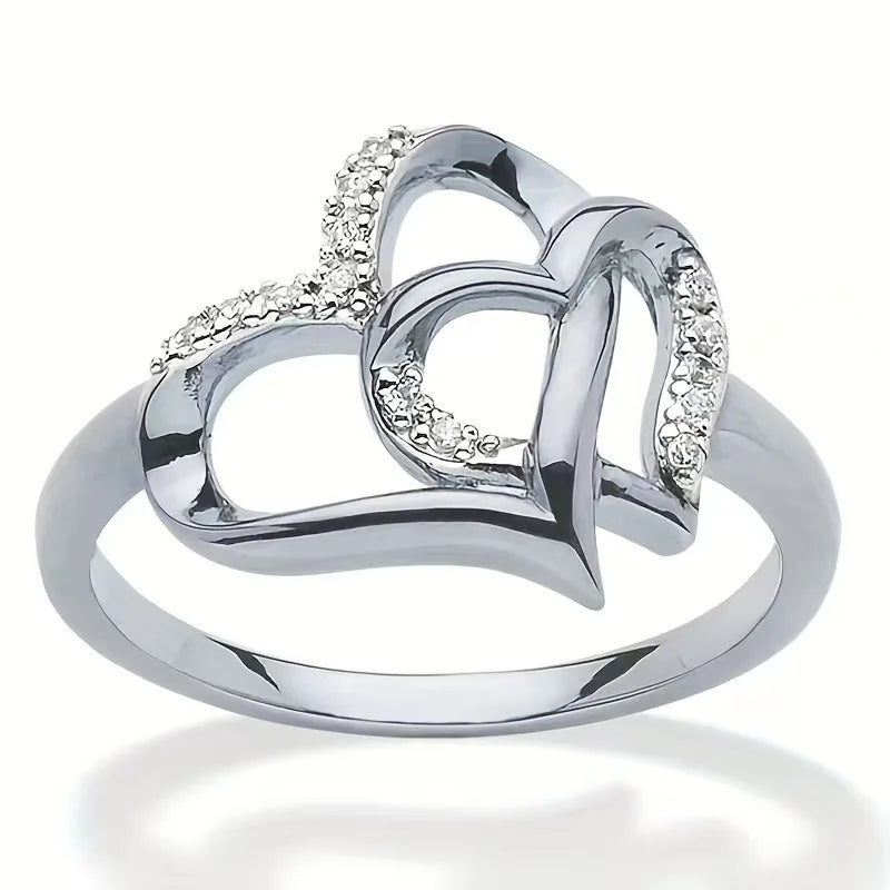 pair of heart-shaped rings for women