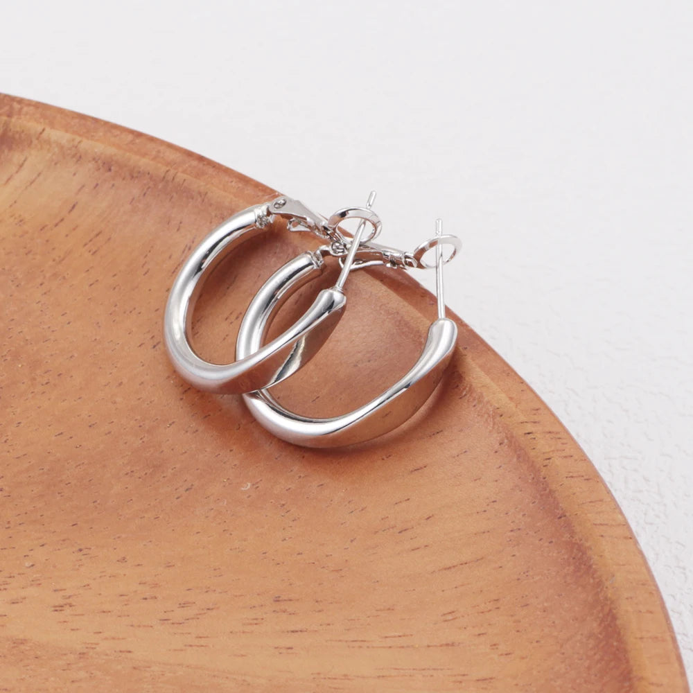 Silver Round Earrings