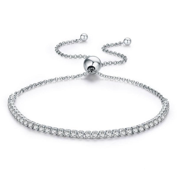 Aurellia Tennis Bolo Bracelet White Gold