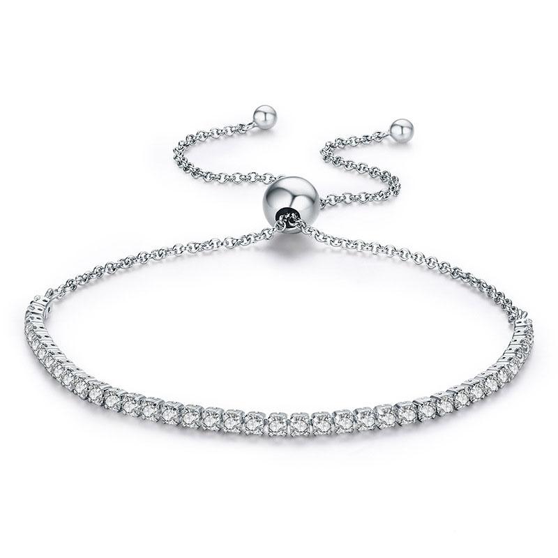 Aurellia Tennis Bolo Bracelet White Gold