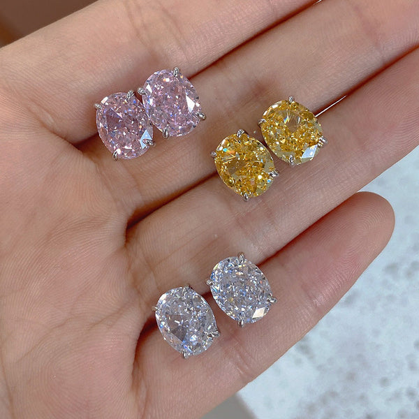 2.0Ct Stunning Classic Oval Cut Sona Simulated Diamond Stud Earrings In Sterling Silver