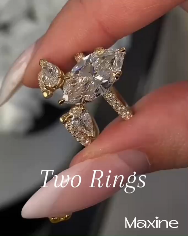 Aurellia Marquise Insert Wedding Set White Gold