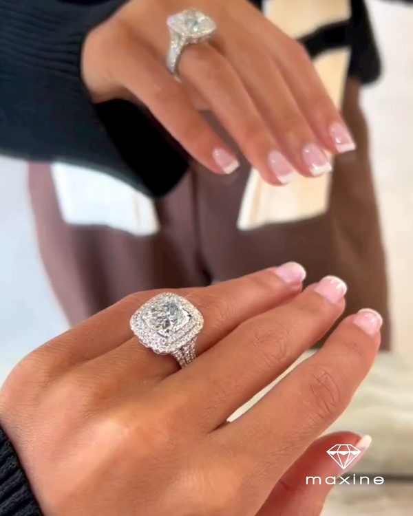 Aurellia Double Halo Cushion Ring Yellow Gold