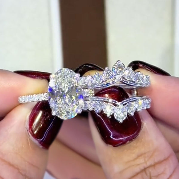 Aurellia Oval Jacket Band Set White Gold