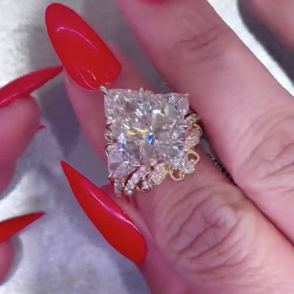 Aurellia Pear Three Stone Insert Set White Gold