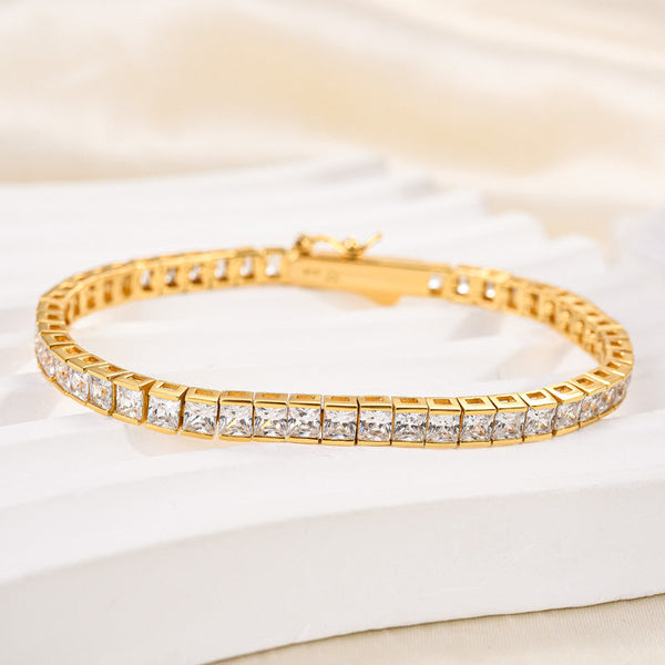 Aurellia Radiant Tennis Bracelet Yellow Gold