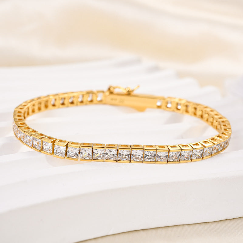 Aurellia Radiant Tennis Bracelet Yellow Gold