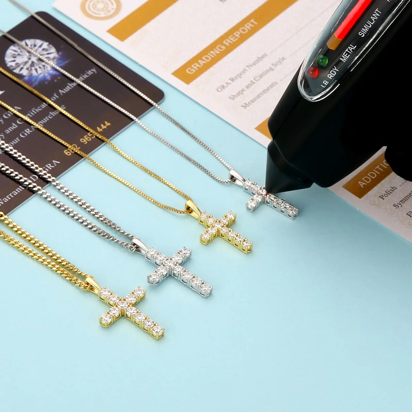 Aurellia Jewelry Moissanite Cross Necklace | Unisex VVS Moissanite Pendant | 925 Sterling Silver Faith Jewelry Gift