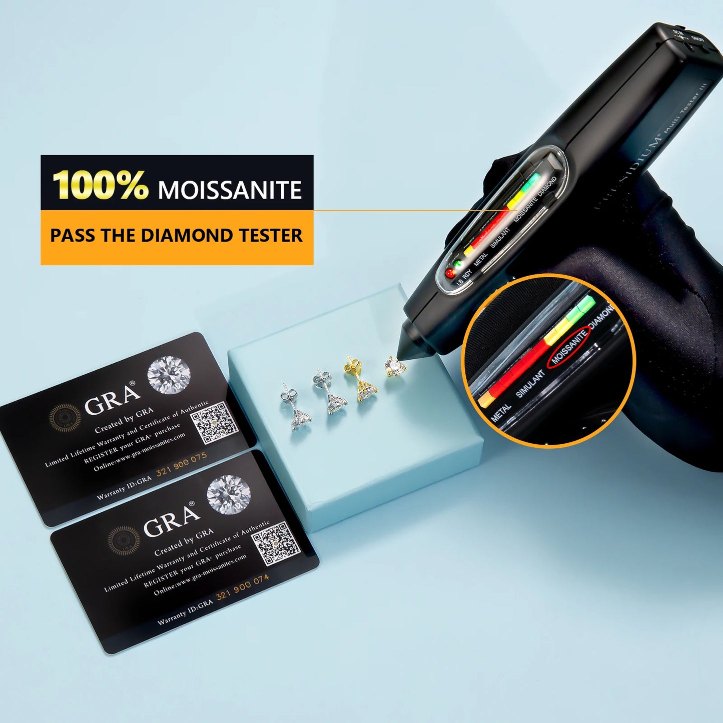 Aurellia Jewelry 1 ct VVS Moissanite Stud Earrings – 925 Sterling Silver