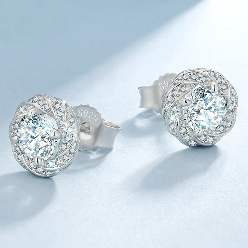 Aurellia Jewelry 1 ct VVS Moissanite Stud Earrings – 925 Sterling Silver