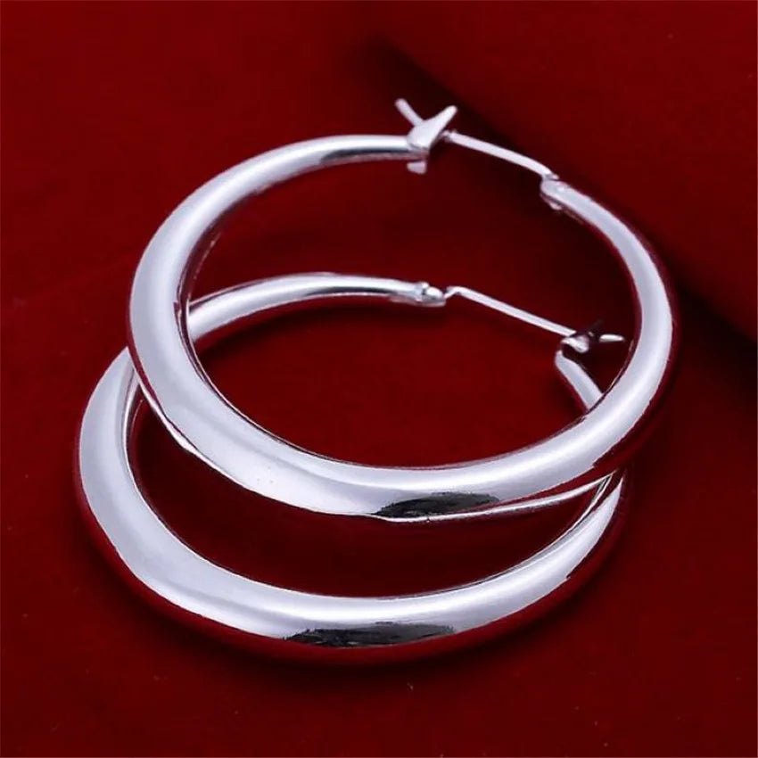 Silver Round earrings