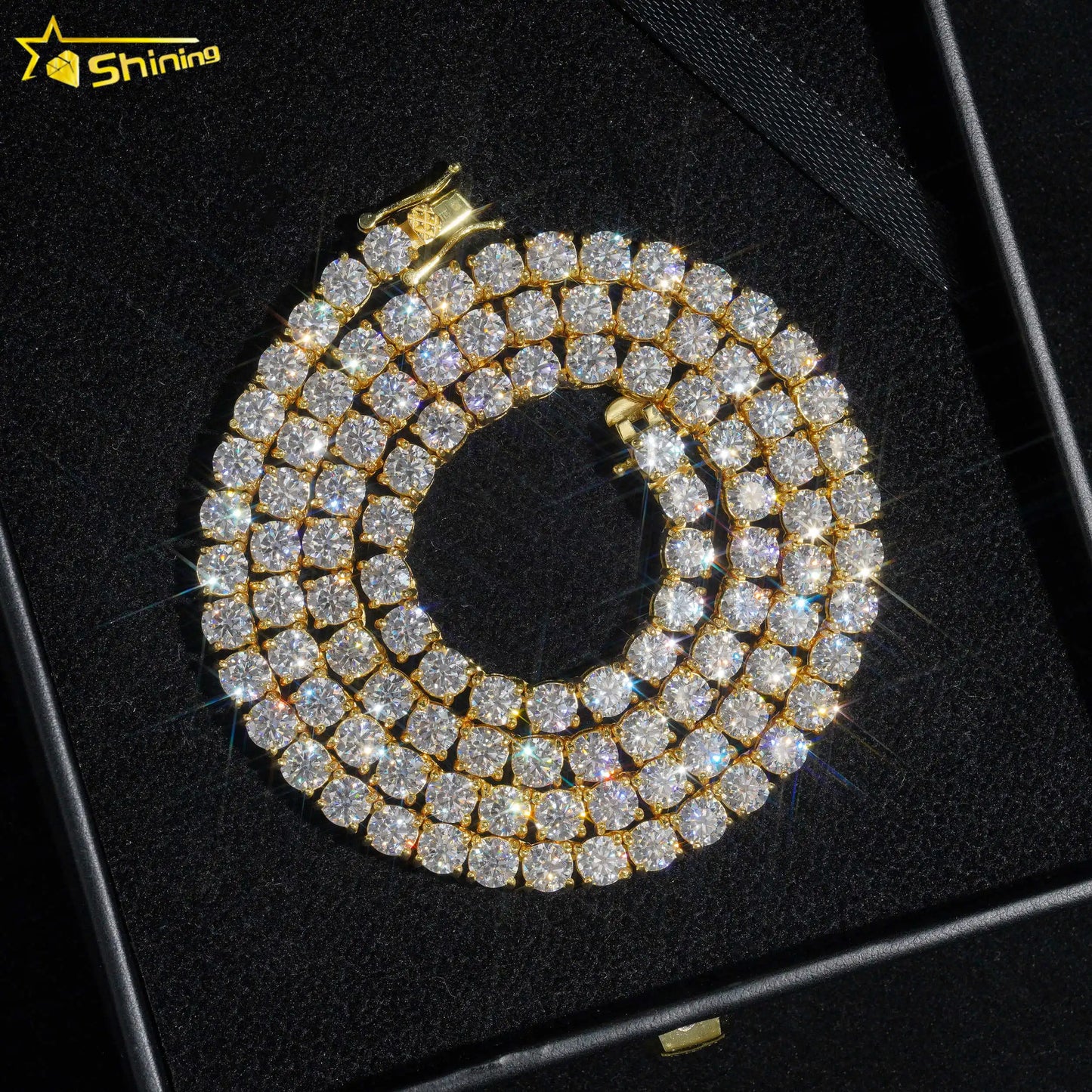 Aurellia Jewelry Iced-Out Moissanite Cuban Link Necklace | VVS Diamond-Alternative Chain in 925 Sterling Silver | Luxury Hip-Hop Bling for Men & Women