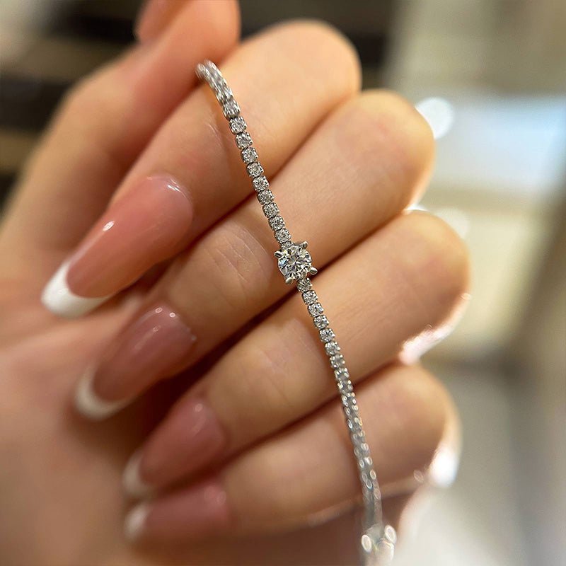 Aurellia Moissanite Round Tennis Yellow Gold