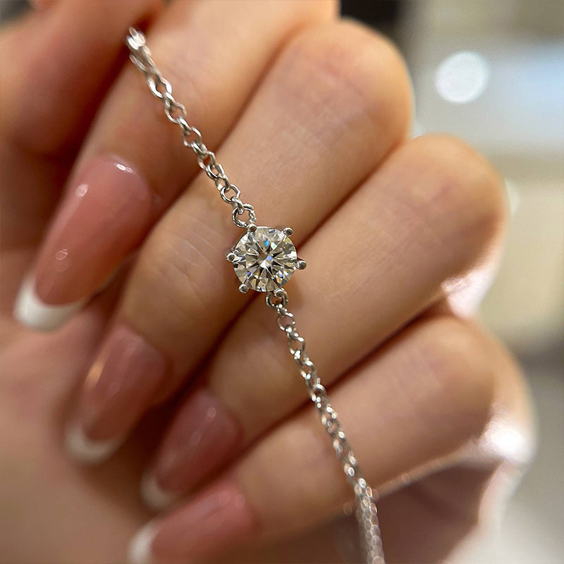 Aurellia Moissanite 6 Prong Classic White Gold