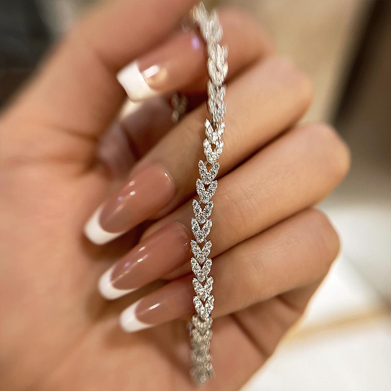 Aurellia Wheat Ear Bracelet White Gold