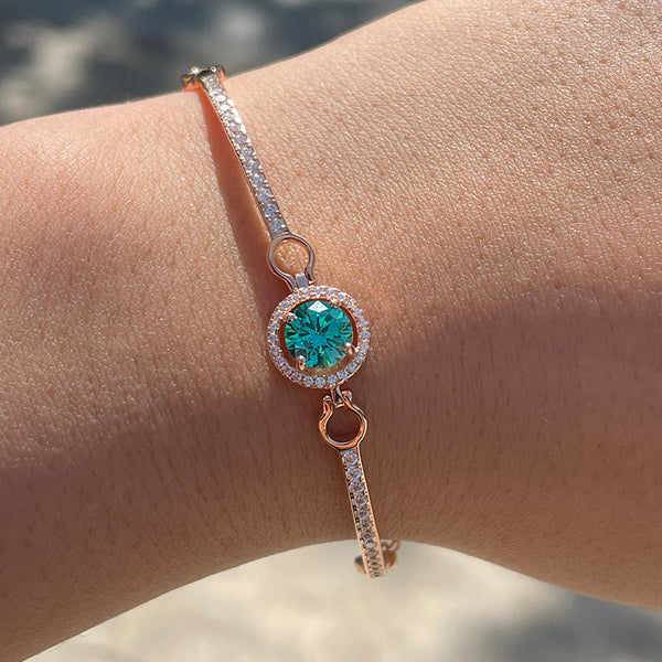 Aurellia Paraiba Tourmaline Bracelet Rose Gold