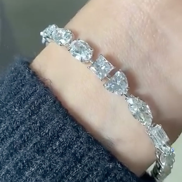 Aurellia Simulated Diamond Bracelet White Gold