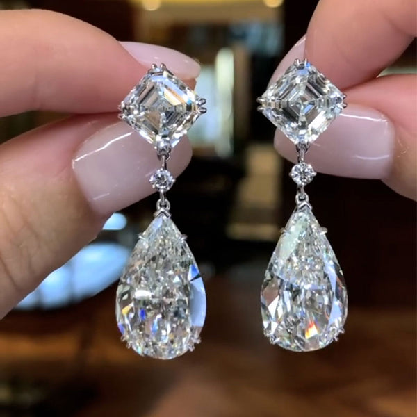 8.5Ct Precious Pear Cut Women's Earrings In Sterling Silver