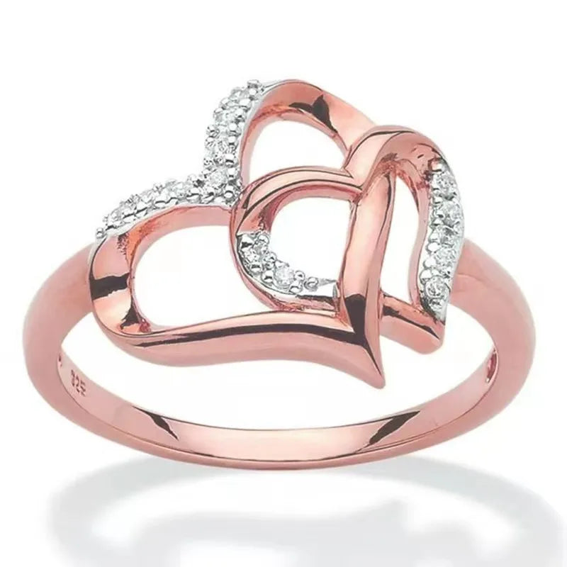 pair of heart-shaped rings for women