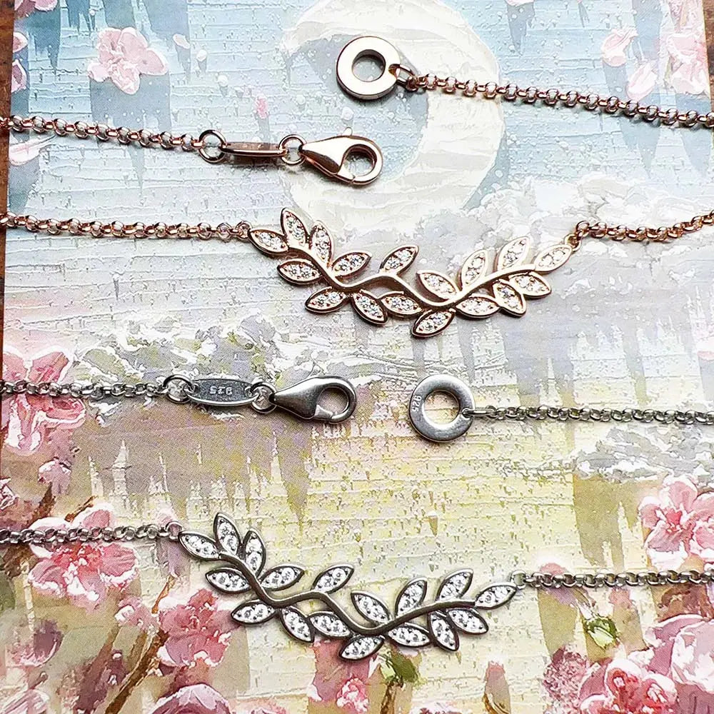 Tendrils Leaves Necklace 925 Sterling Silver Gift Women My Store