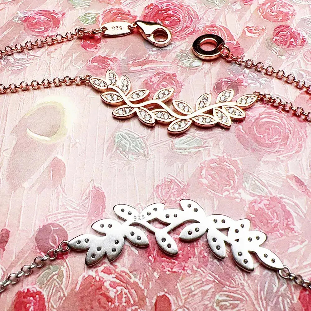 Tendrils Leaves Necklace 925 Sterling Silver Gift Women My Store