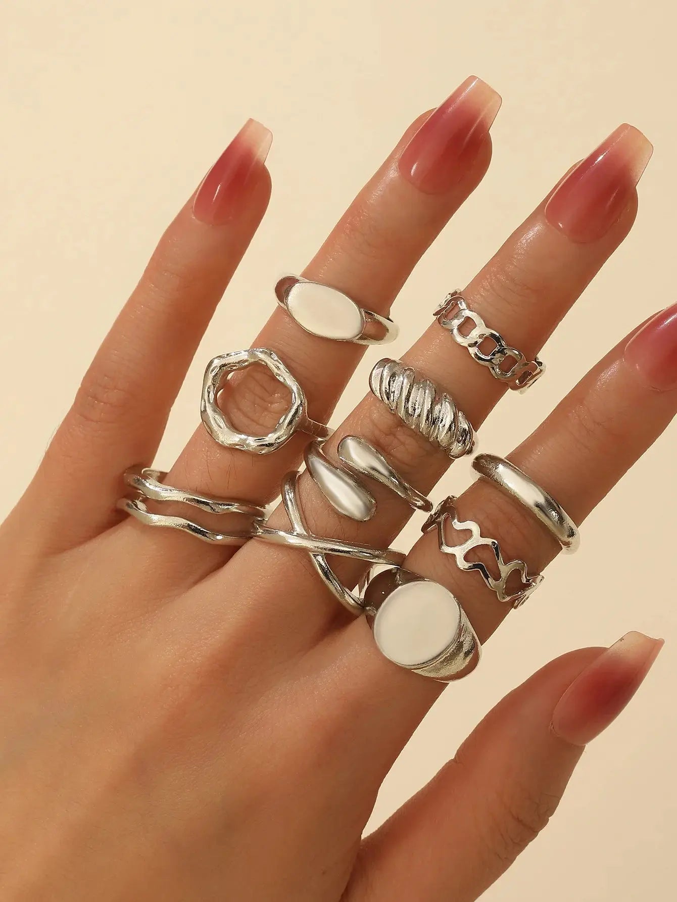 30 Piece Classic Women Stackable Rings With Water Diamonds - Aurellia
