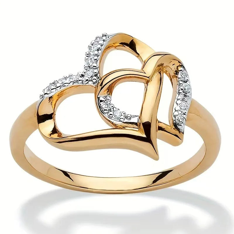 pair of heart-shaped rings for women