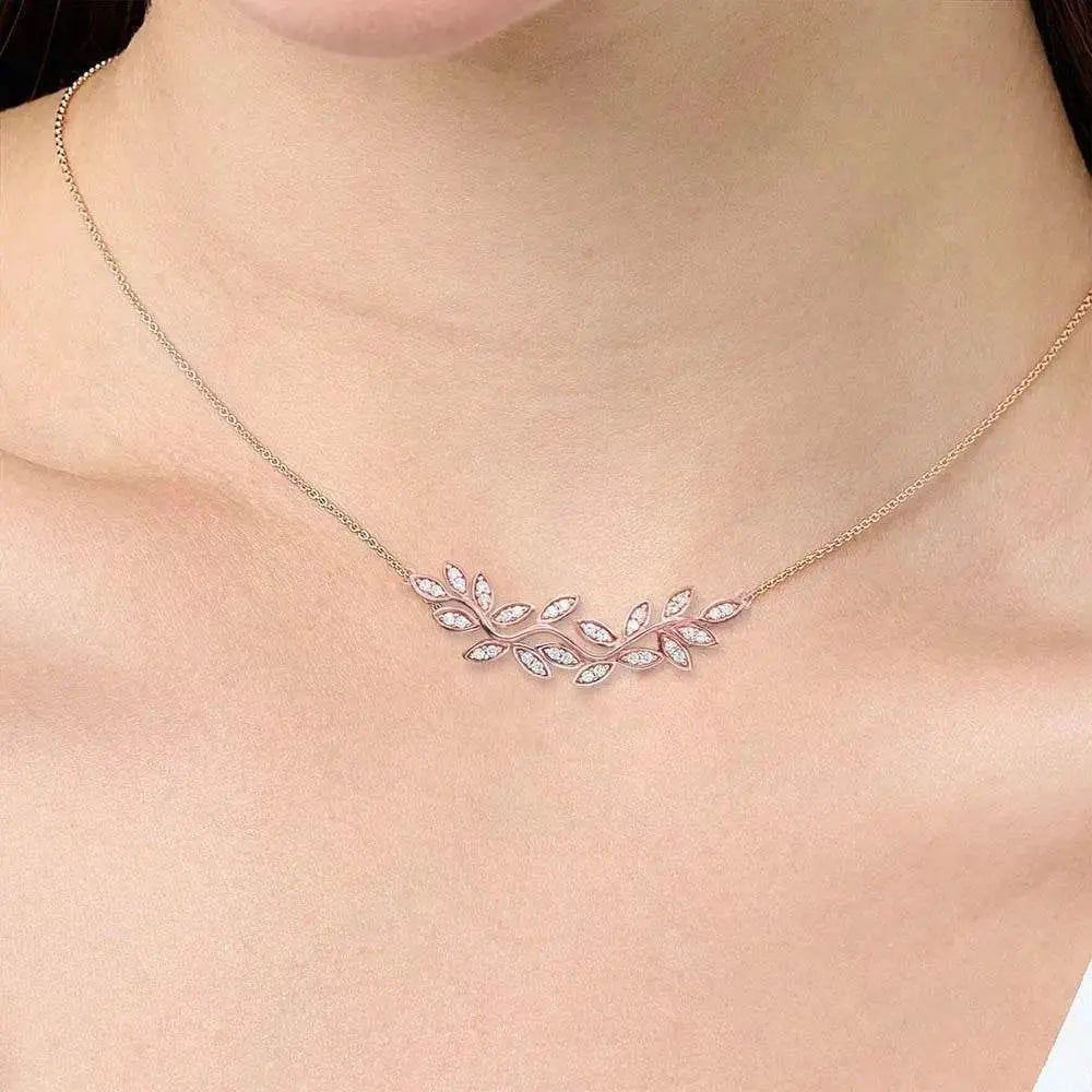 Tendrils Leaves Necklace 925 Sterling Silver Gift Women My Store