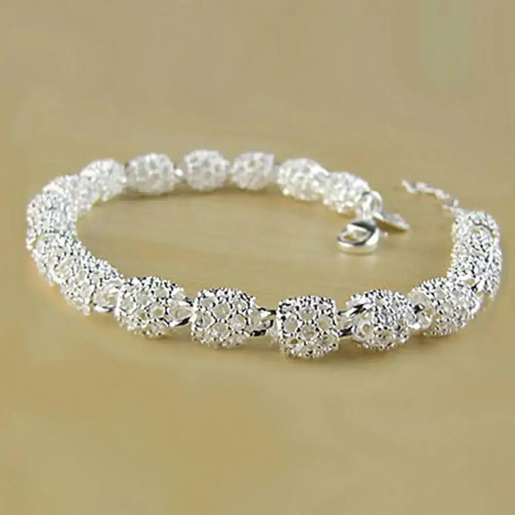 Elegant Silver Plated Hollow Ball Travel Bracelet For Women My Store