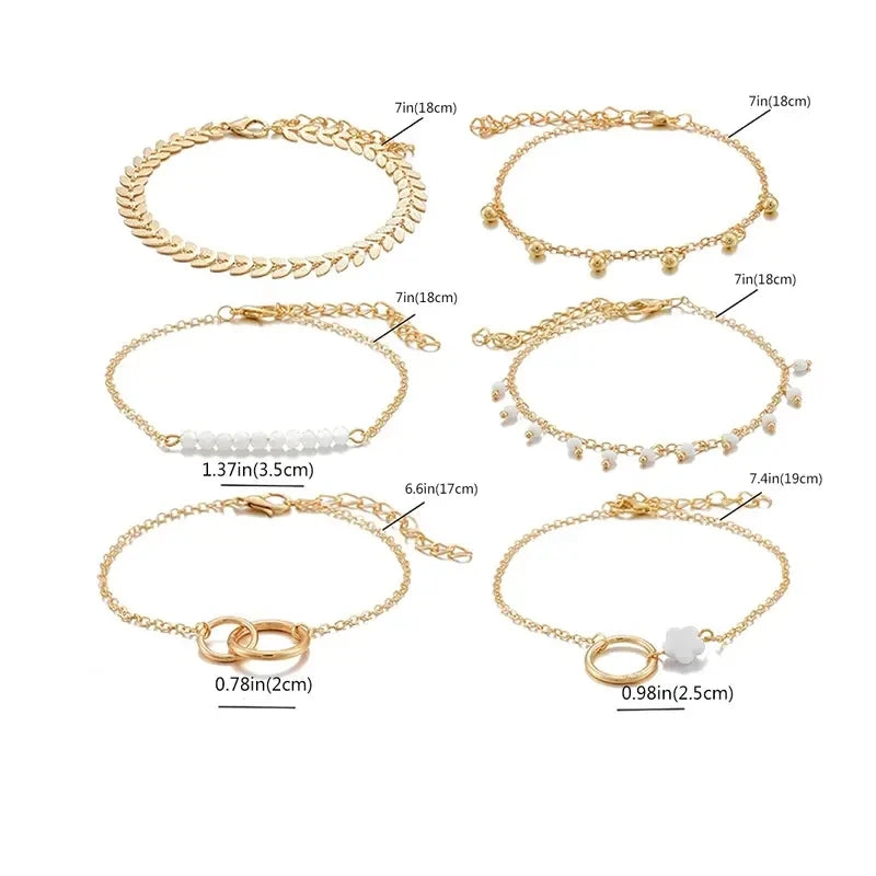Trendy 6-Piece Stackable Bracelet